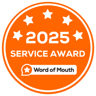 2025 Service Award from the Word of Mouth logo